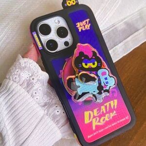 Black and Purple Phone Case with Cartoon Design